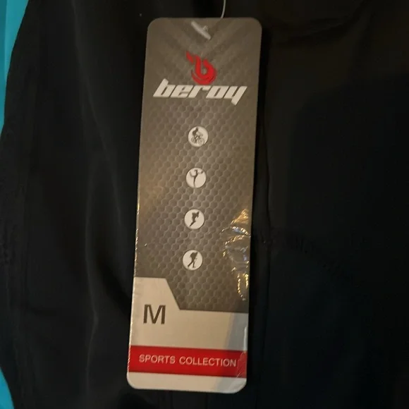 🚲 NWT Padded Black Turquoise Padded Shorts - Picture 3 of 3